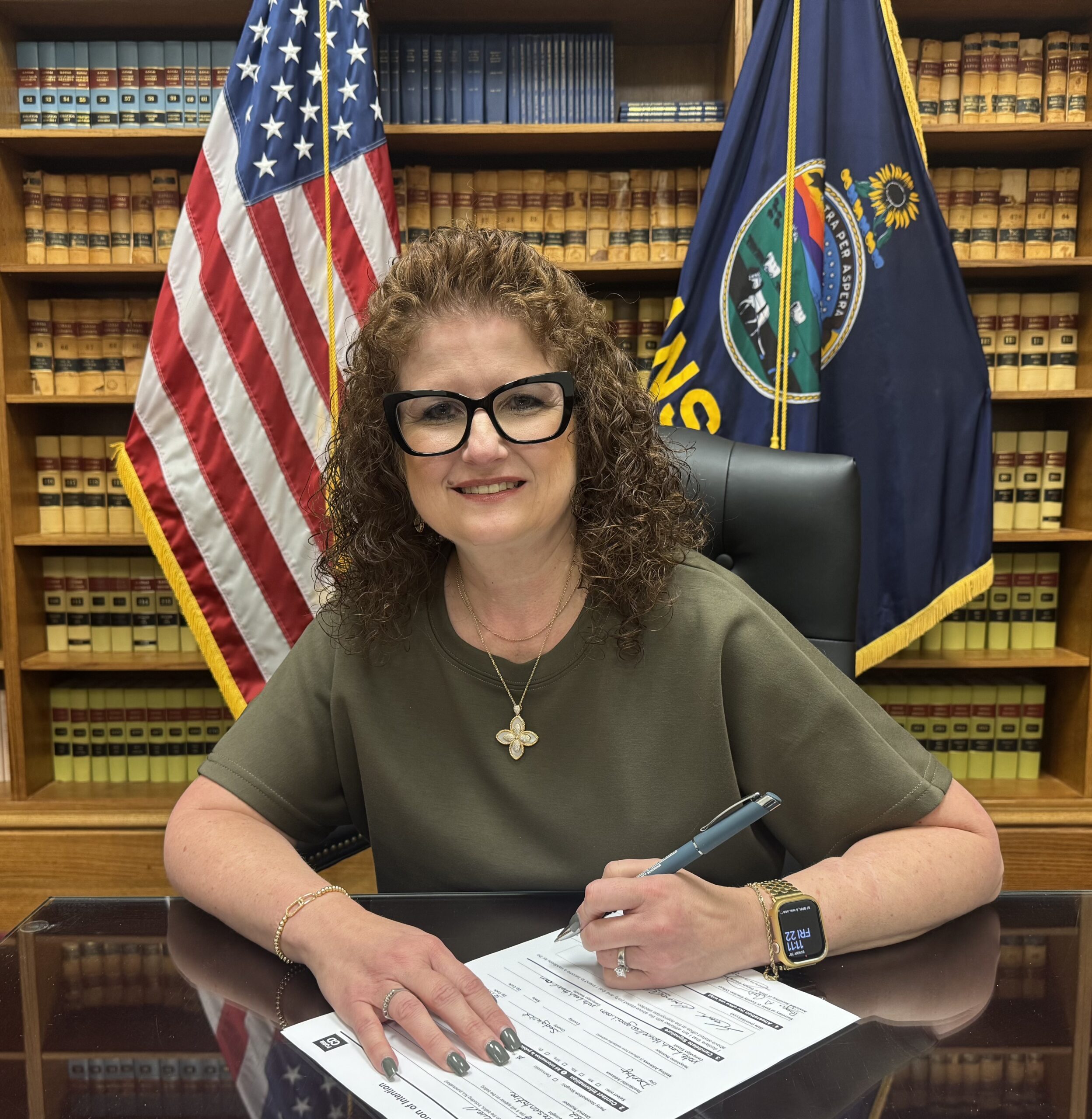 Representative Howell at her desk